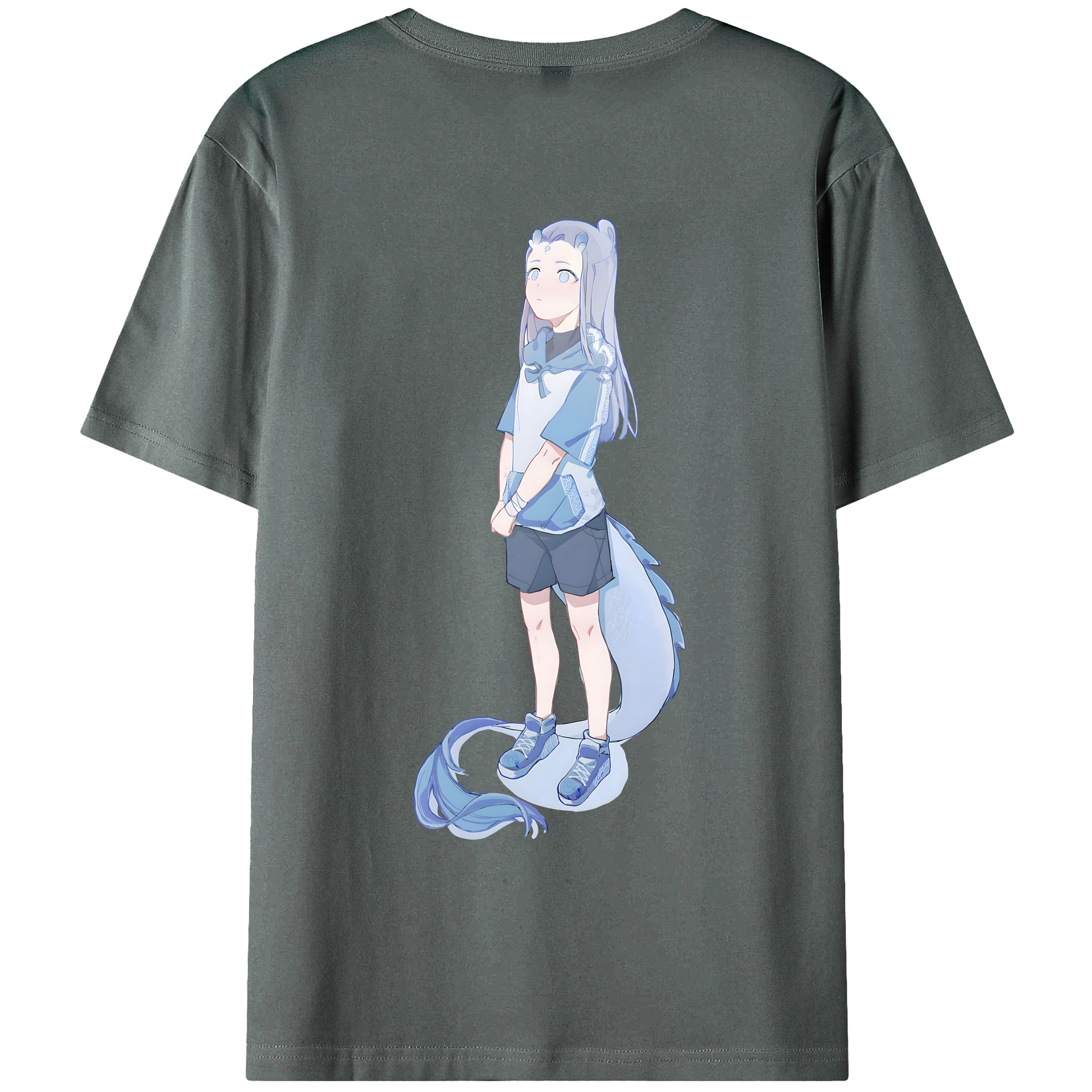 （画像用） Ne Zha 2 ナタ 魔童の大暴れ 綿100％ メンズ半袖Tシャツ（バックプリント） 通気性